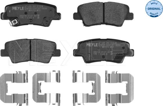 Meyle 025 253 3715/W - Brake Pad Set, disc brake www.autospares.lv