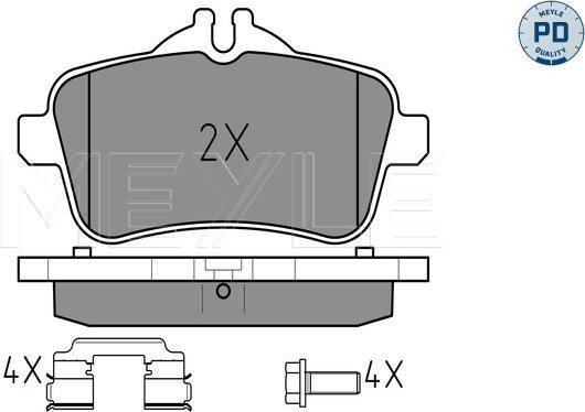 Meyle 025 252 1516/PD - Bremžu uzliku kompl., Disku bremzes autospares.lv