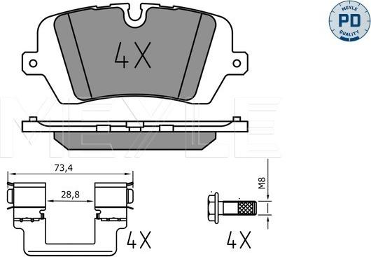 Meyle 025 257 2016/PD - Bremžu uzliku kompl., Disku bremzes www.autospares.lv