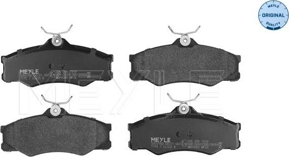 Meyle 025 209 7919 - Bremžu uzliku kompl., Disku bremzes www.autospares.lv