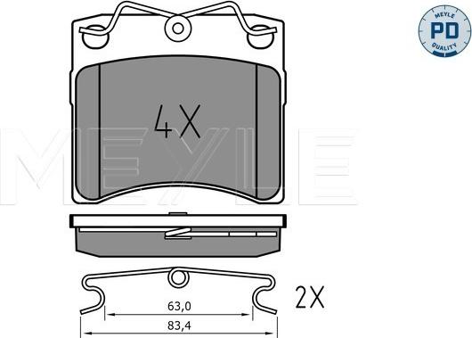 Meyle 025 206 5217/PD - Bremžu uzliku kompl., Disku bremzes www.autospares.lv