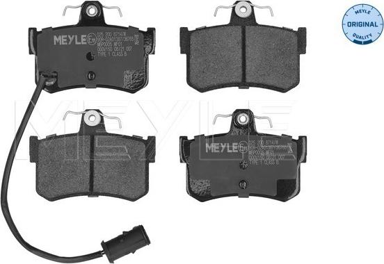 Meyle 025 200 8714/W - Brake Pad Set, disc brake www.autospares.lv