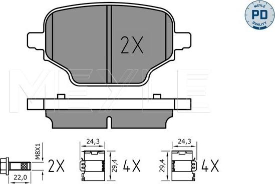 Meyle 025 207 6417/PD - Bremžu uzliku kompl., Disku bremzes www.autospares.lv