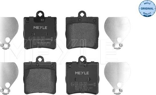 Meyle 025 219 1915 - Bremžu uzliku kompl., Disku bremzes www.autospares.lv