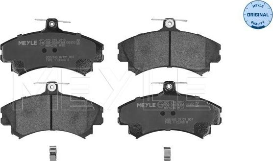 Meyle 025 219 2015 - Brake Pad Set, disc brake www.autospares.lv