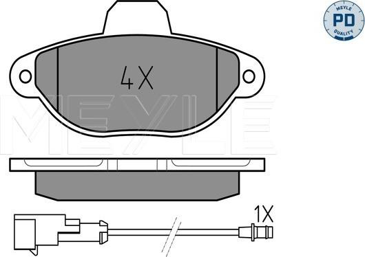 Meyle 025 214 3617/PD - Тормозные колодки, дисковые, комплект www.autospares.lv