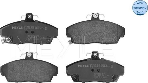 Meyle 025 215 1518/W - Brake Pad Set, disc brake www.autospares.lv