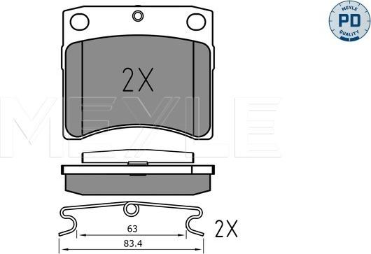 Meyle 025 216 3517/PD - Bremžu uzliku kompl., Disku bremzes www.autospares.lv