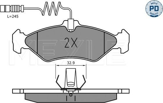 Meyle 025 216 2117/PD - Тормозные колодки, дисковые, комплект www.autospares.lv