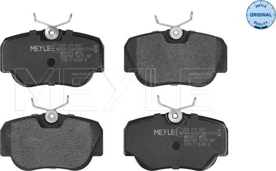 Meyle 025 210 5517 - Bremžu uzliku kompl., Disku bremzes www.autospares.lv