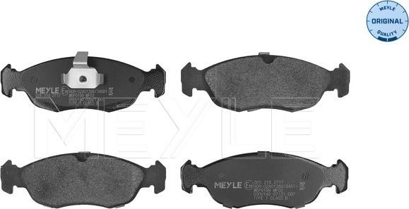 Meyle 025 218 2717 - Brake Pad Set, disc brake www.autospares.lv