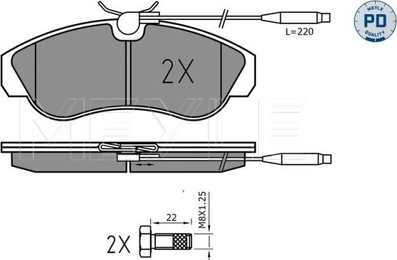 Meyle 025 217 9919/PD - Brake Pad Set, disc brake www.autospares.lv