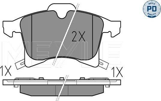 Meyle 025 283 3219/PD - Bremžu uzliku kompl., Disku bremzes www.autospares.lv