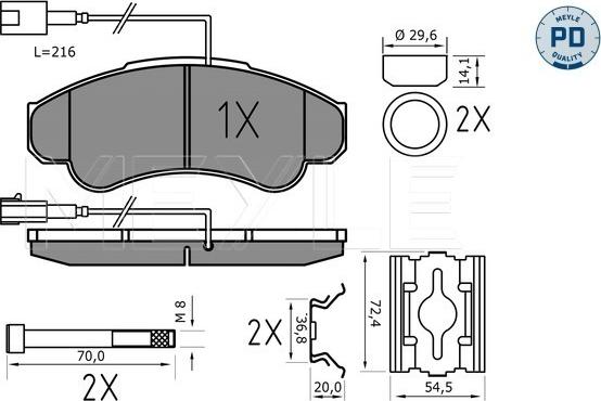 Meyle 025 239 1919/PD - Brake Pad Set, disc brake www.autospares.lv