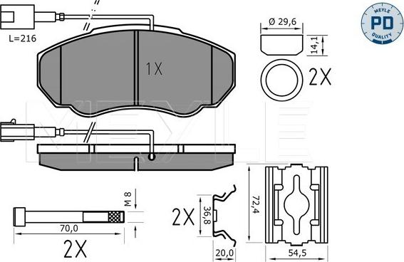 Meyle 025 239 1719/PD - Bremžu uzliku kompl., Disku bremzes www.autospares.lv