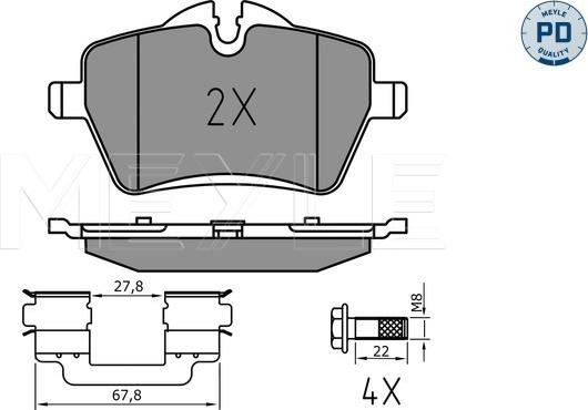 Meyle 025 239 8418/PD - Bremžu uzliku kompl., Disku bremzes autospares.lv