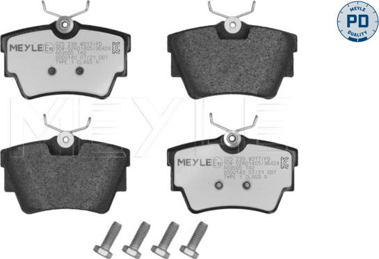 Meyle 025 239 8017/PD - Brake Pad Set, disc brake www.autospares.lv