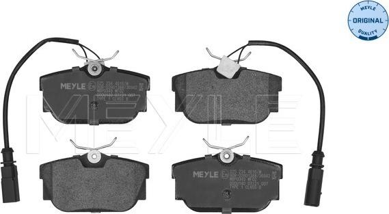 Meyle 025 234 4616/W - Тормозные колодки, дисковые, комплект www.autospares.lv