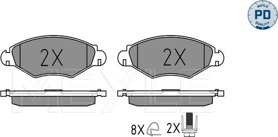 Meyle 025 235 9718/PD - Bremžu uzliku kompl., Disku bremzes autospares.lv