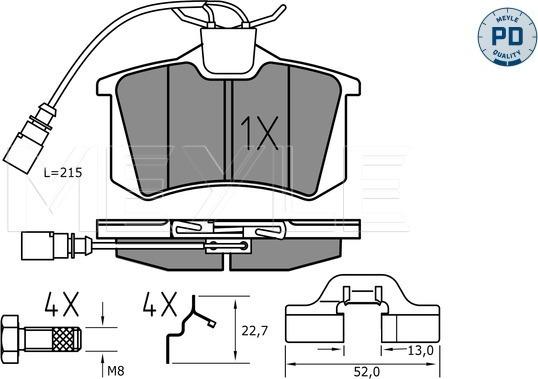 Meyle 025 235 5417/PD - Bremžu uzliku kompl., Disku bremzes www.autospares.lv