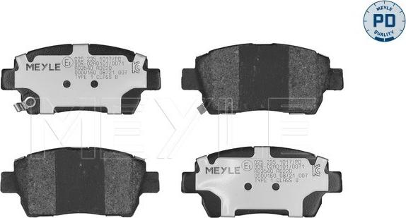 Meyle 025 235 1017/PD - Brake Pad Set, disc brake www.autospares.lv