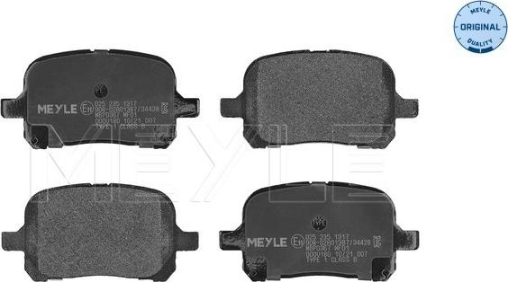 Meyle 025 235 1317 - Brake Pad Set, disc brake www.autospares.lv