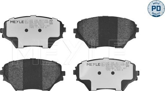 Meyle 025 235 8517/PD - Brake Pad Set, disc brake www.autospares.lv