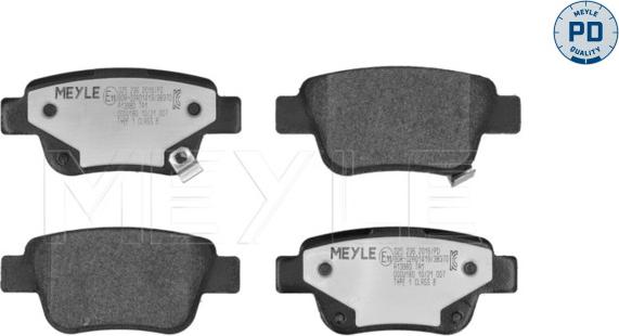 Meyle 025 236 2016/PD - Тормозные колодки, дисковые, комплект www.autospares.lv