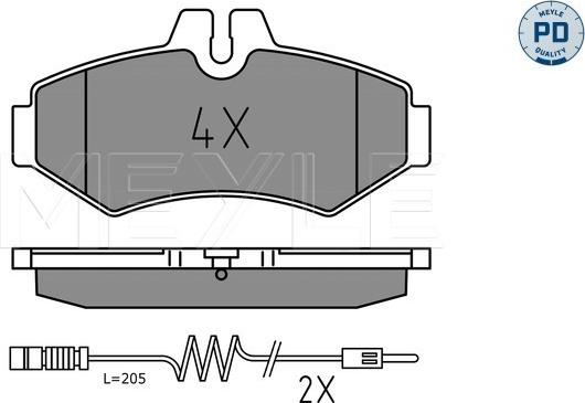 Meyle 025 230 2118/PD - Тормозные колодки, дисковые, комплект www.autospares.lv