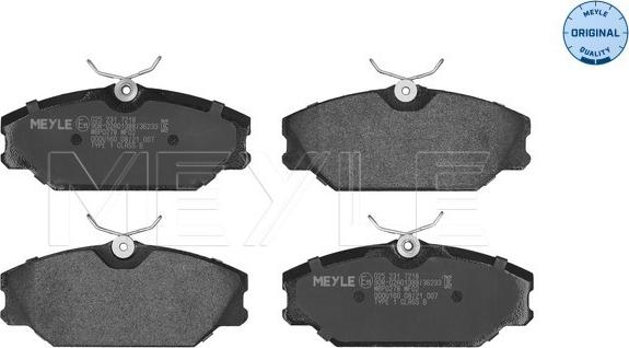 Meyle 025 231 7218 - Brake Pad Set, disc brake www.autospares.lv