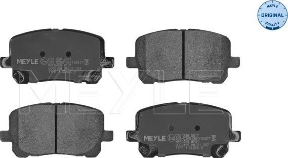 Meyle 025 238 3617 - Brake Pad Set, disc brake www.autospares.lv