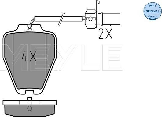 Meyle 025 232 8017/W - Тормозные колодки, дисковые, комплект www.autospares.lv