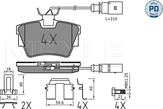 Meyle 025 232 2416-1/PD - Bremžu uzliku kompl., Disku bremzes www.autospares.lv