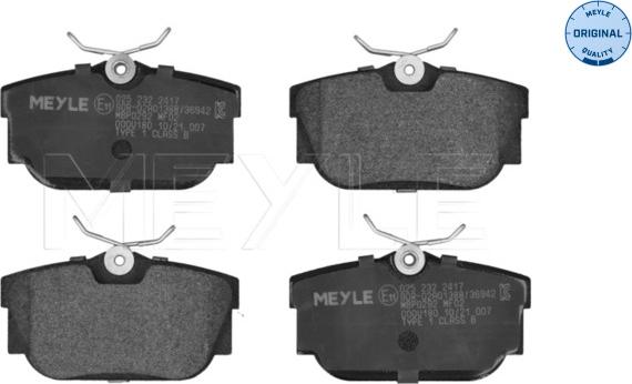 Meyle 025 232 2417 - Bremžu uzliku kompl., Disku bremzes www.autospares.lv