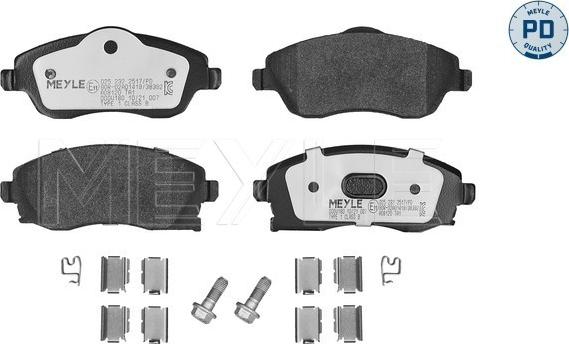 Meyle 025 232 2517/PD - Bremžu uzliku kompl., Disku bremzes autospares.lv