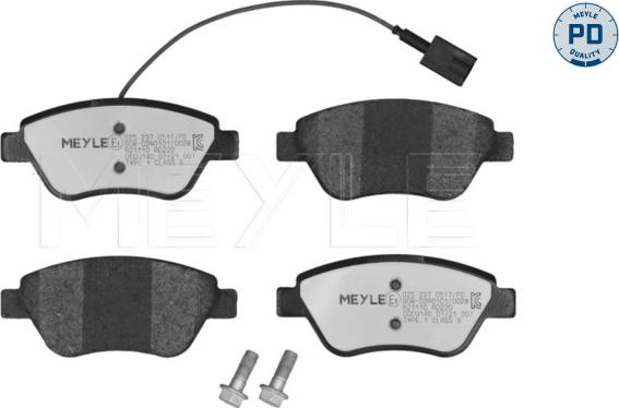 Meyle 025 237 0517/PD - Brake Pad Set, disc brake www.autospares.lv