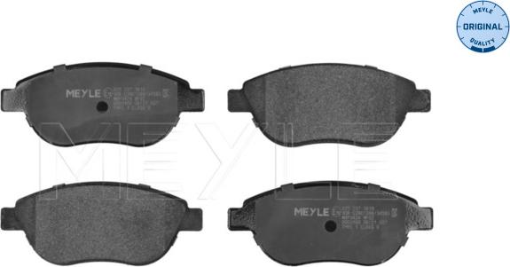 Meyle 025 237 0819 - Brake Pad Set, disc brake www.autospares.lv