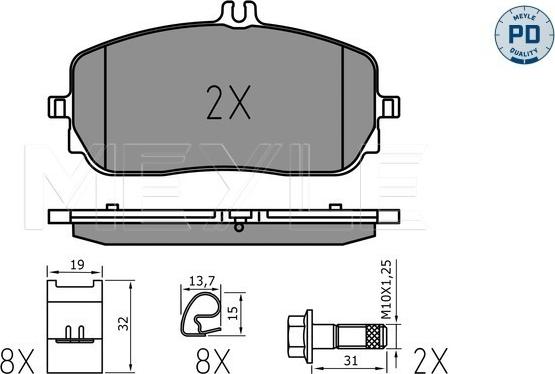 Meyle 025 229 4419/PD - Bremžu uzliku kompl., Disku bremzes www.autospares.lv