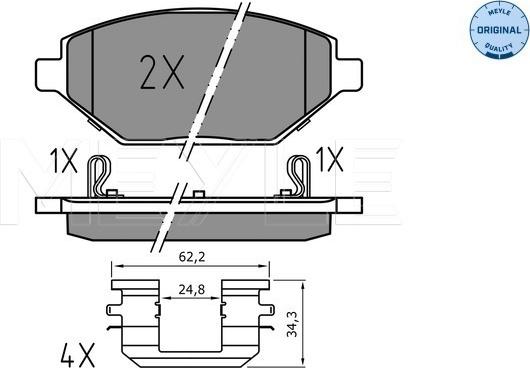 Meyle 025 225 2218 - Bremžu uzliku kompl., Disku bremzes www.autospares.lv