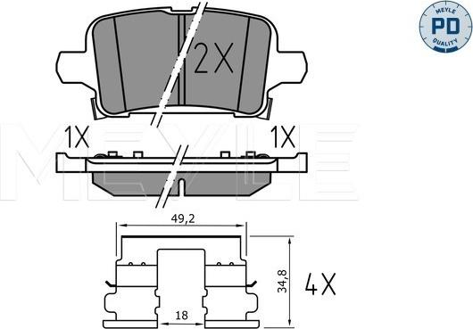 Meyle 025 221 2917/PD - Bremžu uzliku kompl., Disku bremzes autospares.lv