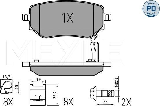 Meyle 025 228 6118/PD - Bremžu uzliku kompl., Disku bremzes www.autospares.lv