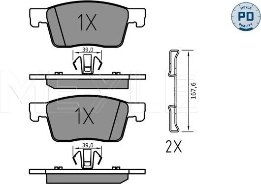 Meyle 025 223 4519/PD - Bremžu uzliku kompl., Disku bremzes www.autospares.lv