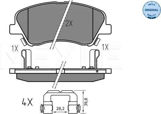 Meyle 025 222 2818 - Тормозные колодки, дисковые, комплект www.autospares.lv