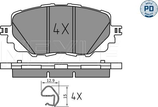 Meyle 025 222 7115/PD - Bremžu uzliku kompl., Disku bremzes www.autospares.lv