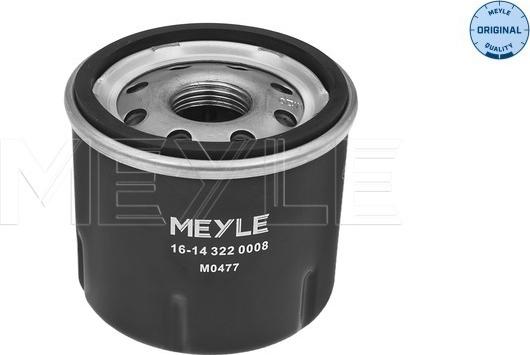 Meyle 16-14 322 0008 - Eļļas filtrs autospares.lv