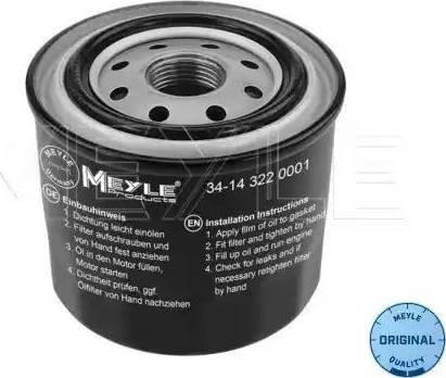 Meyle 34-14 322 0001 - Eļļas filtrs autospares.lv