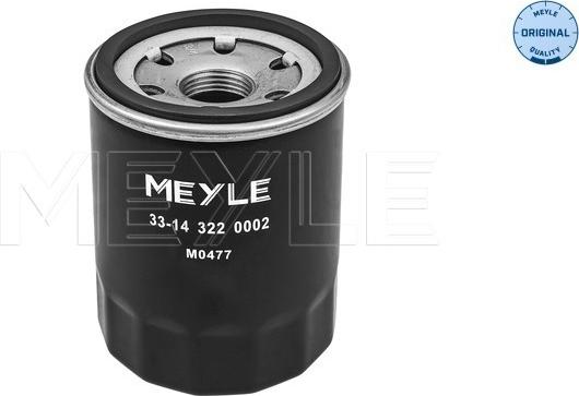 Meyle 33-14 322 0002 - Oil Filter www.autospares.lv