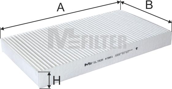 Mfilter K 981 - Фильтр воздуха в салоне www.autospares.lv