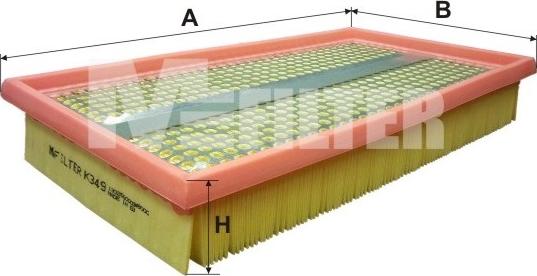 Mfilter K 349 - Воздушный фильтр, двигатель www.autospares.lv