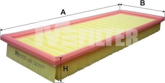 Mfilter K 357 - Gaisa filtrs autospares.lv